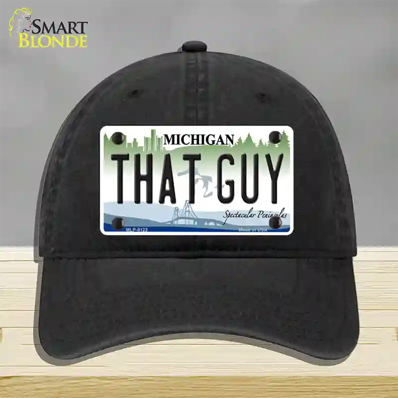 That Guy Michigan Novelty License Plate Hat Unconstructed Cotton / Black