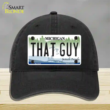 That Guy Michigan Novelty License Plate Hat Unconstructed Cotton / Black