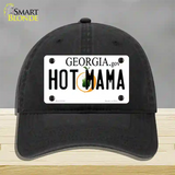 Hot Mama Georgia Novelty License Plate Hat Unconstructed Cotton / Black