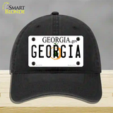 Georgia Novelty License Plate Hat Unconstructed Cotton / Black