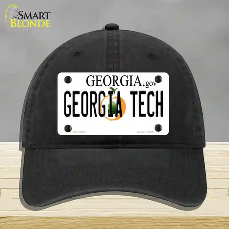 Georgia Tech Novelty License Plate Hat Unconstructed Cotton / Black