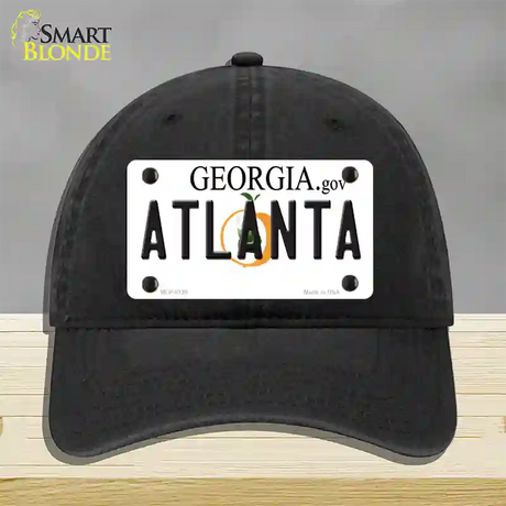 Atlanta Georgia Novelty License Plate Hat Unconstructed Cotton / Black