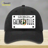 Gainesville Georgia Novelty License Plate Hat Unconstructed Cotton / Black