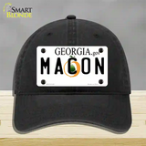 Macon Georgia Novelty License Plate Hat Unconstructed Cotton / Black