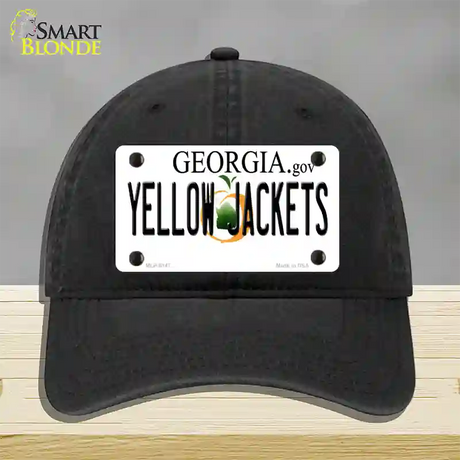 Yellow Jackets Georgia Novelty License Plate Hat Unconstructed Cotton / Black