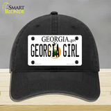 Georgia Girl Georgia Novelty License Plate Hat Unconstructed Cotton / Black