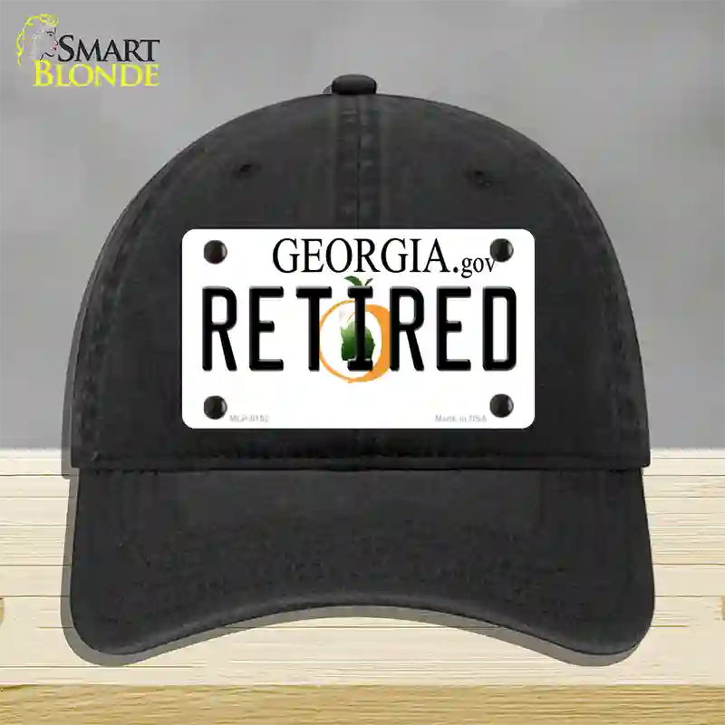 Retired Georgia Novelty License Plate Hat Unconstructed Cotton / Black