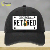 Retired Georgia Novelty License Plate Hat Unconstructed Cotton / Black