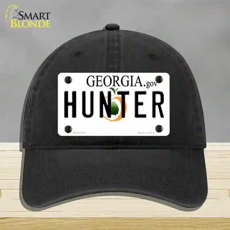 Hunter Georgia Novelty License Plate Hat Unconstructed Cotton / Black