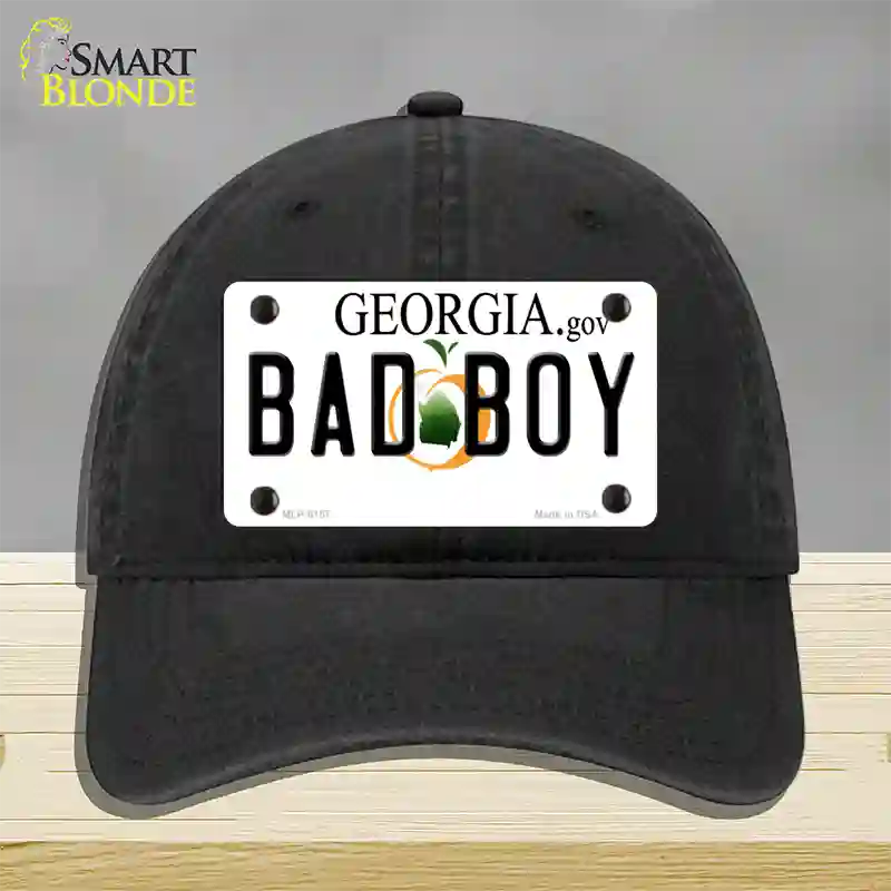 Bad Boy Georgia Novelty License Plate Hat Unconstructed Cotton / Black