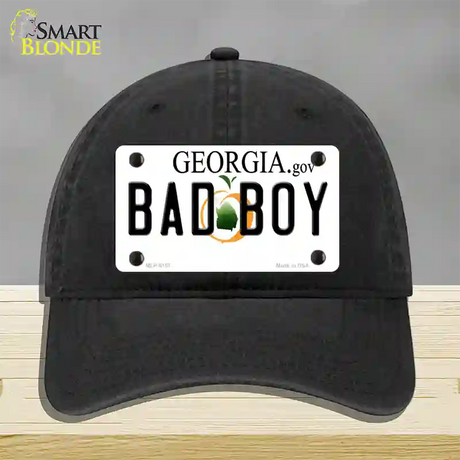 Bad Boy Georgia Novelty License Plate Hat Unconstructed Cotton / Black