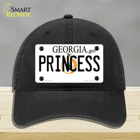 Princess Georgia Novelty License Plate Hat Unconstructed Cotton / Black