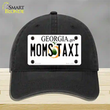 Moms Taxi Georgia Novelty License Plate Hat Unconstructed Cotton / Black