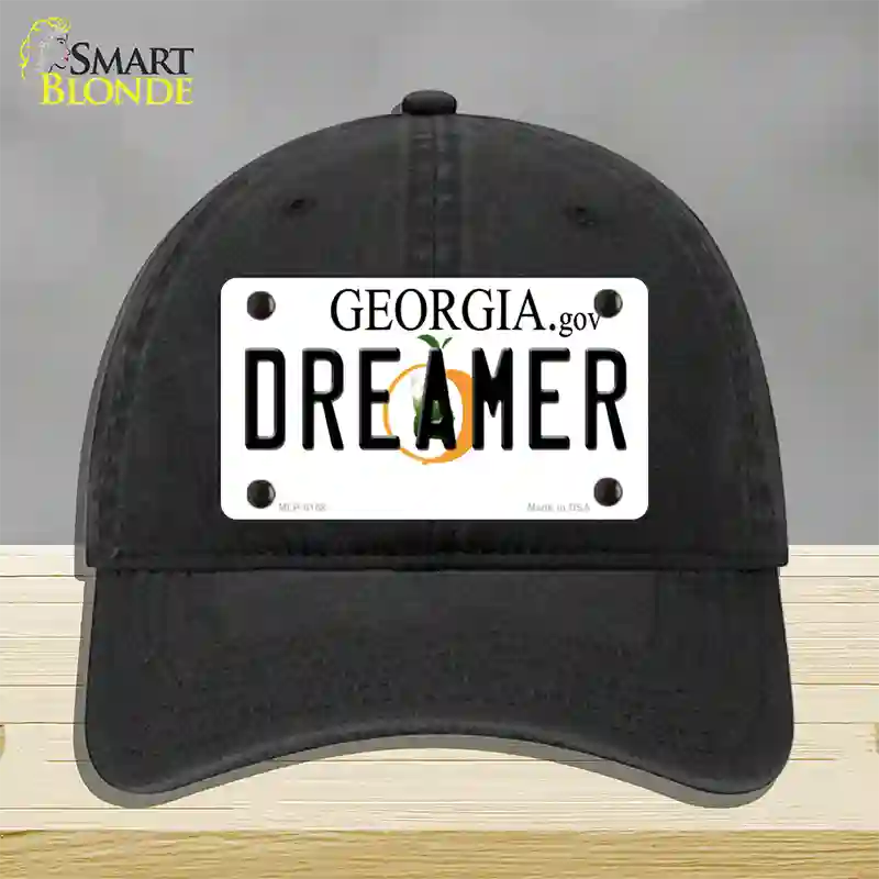 Dreamer Georgia Novelty License Plate Hat Unconstructed Cotton / Black