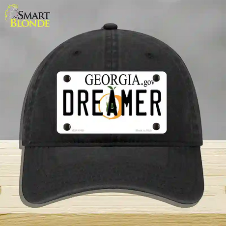 Dreamer Georgia Novelty License Plate Hat Unconstructed Cotton / Black