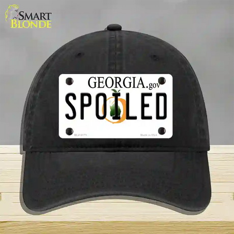 Spoiled Georgia Novelty License Plate Hat Unconstructed Cotton / Black