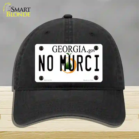 No Murci Georgia Novelty License Plate Hat Unconstructed Cotton / Black