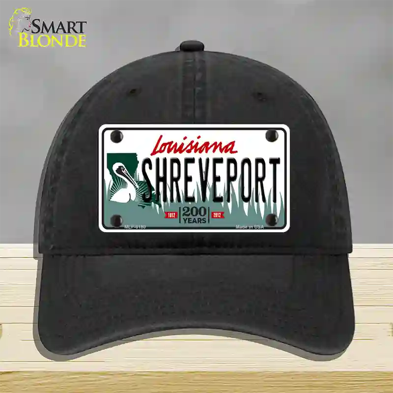 Shreveport Louisiana Novelty License Plate Hat Unconstructed Cotton / Black