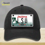 LSU Louisiana Novelty License Plate Hat Unconstructed Cotton / Black