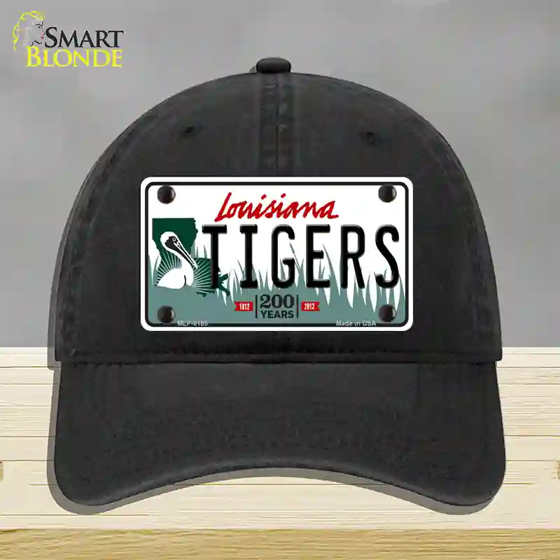 Tigers Louisiana Novelty License Plate Hat Unconstructed Cotton / Black