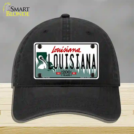 Louisiana Novelty License Plate Hat Unconstructed Cotton / Black