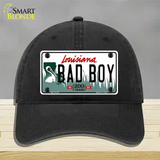 Bad Boy Louisiana Novelty License Plate Hat Unconstructed Cotton / Black