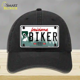 Biker Louisiana Novelty License Plate Hat Unconstructed Cotton / Black