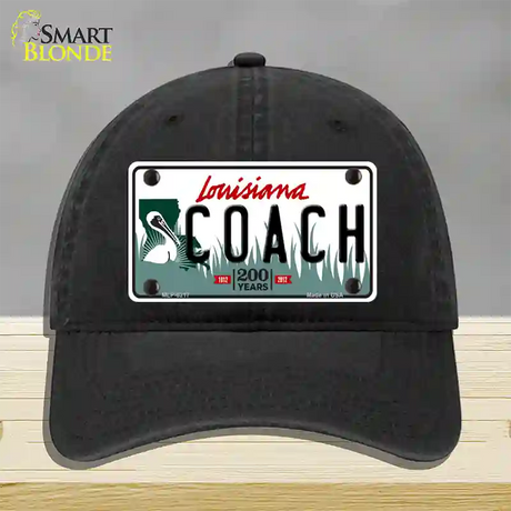 Coach Louisiana Novelty License Plate Hat Unconstructed Cotton / Black