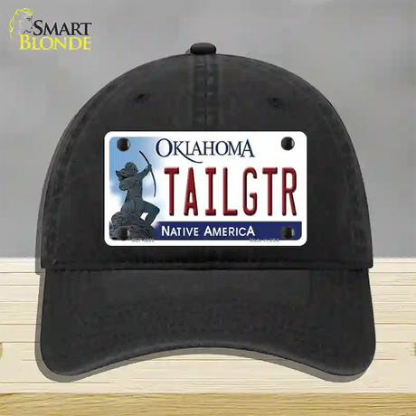 Tailgtr Oklahoma Novelty License Plate Hat Unconstructed Cotton / Black