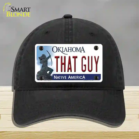 That Guy Oklahoma Novelty License Plate Hat Unconstructed Cotton / Black