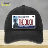 The Couch Oklahoma Novelty License Plate Hat Unconstructed Cotton / Black