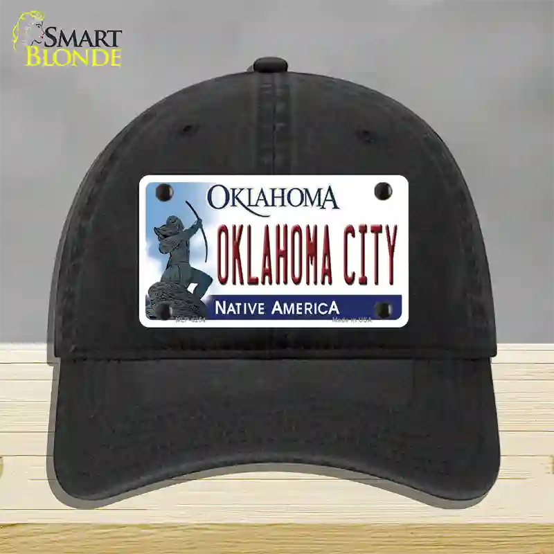 Oklahoma City Oklahoma Novelty License Plate Hat Unconstructed Cotton / Black