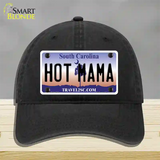 Hot Mama South Carolina Novelty License Plate Hat Unconstructed Cotton / Black