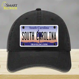 South Carolina Novelty License Plate Hat Unconstructed Cotton / Black