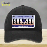 Blessed South Carolina Novelty License Plate Hat Unconstructed Cotton / Black