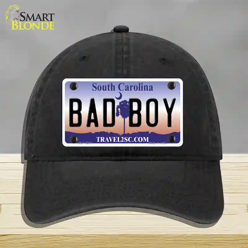 Bad Boy South Carolina Novelty License Plate Hat Unconstructed Cotton / Black