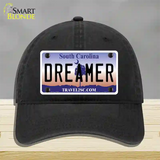 Dreamer South Carolina Novelty License Plate Hat Unconstructed Cotton / Black