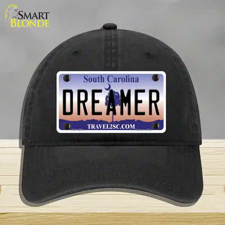 Dreamer South Carolina Novelty License Plate Hat Unconstructed Cotton / Black