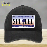 Spoiled South Carolina Novelty License Plate Hat Unconstructed Cotton / Black