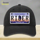 Rider South Carolina Novelty License Plate Hat Unconstructed Cotton / Black