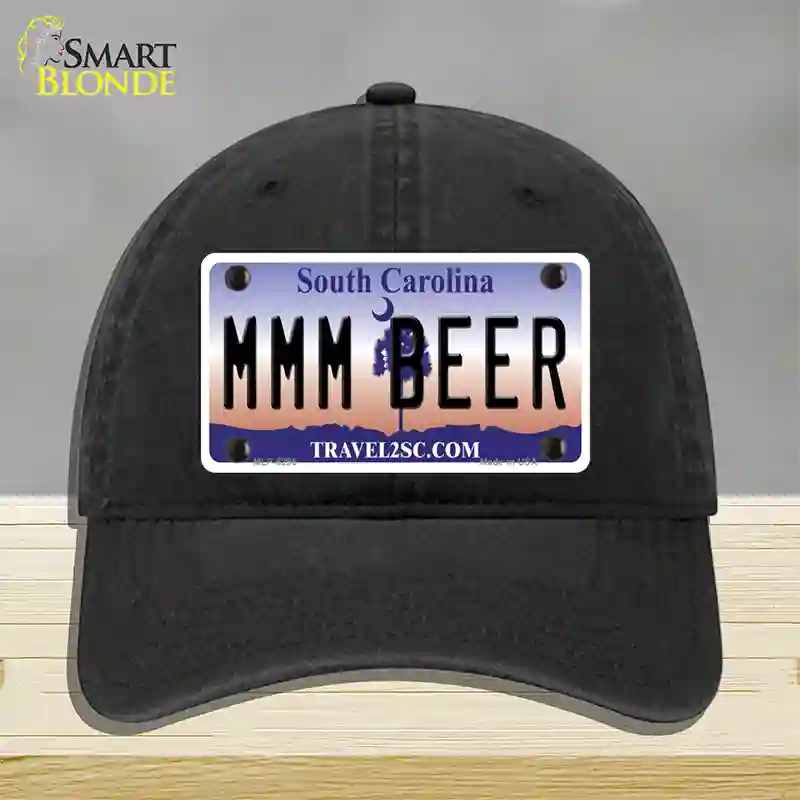 MMM Beer South Carolina Novelty License Plate Hat Unconstructed Cotton / Black