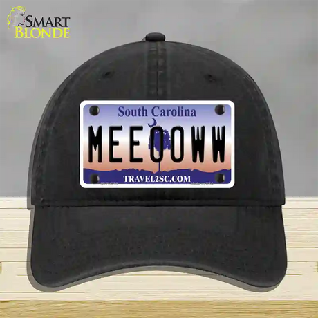 Meeooww South Carolina Novelty License Plate Hat Unconstructed Cotton / Black