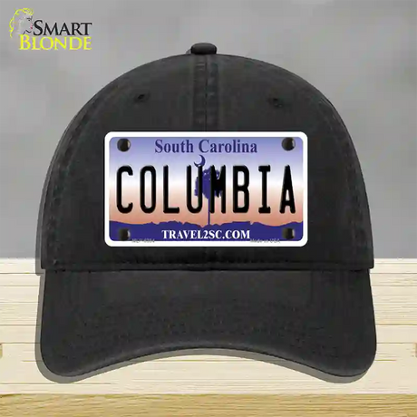 Columbia South Carolina Novelty License Plate Hat Unconstructed Cotton / Black