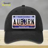 Auburn South Carolina Novelty License Plate Hat Unconstructed Cotton / Black