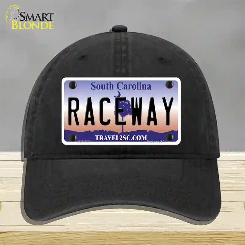 Raceway South Carolina Novelty License Plate Hat Unconstructed Cotton / Black