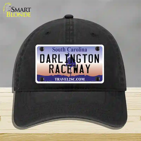 Darlington Raceway South Carolina Novelty License Plate Hat Unconstructed Cotton / Black