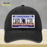 Carolina Girl South Carolina Novelty License Plate Hat Unconstructed Cotton / Black