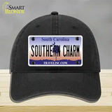 Southern Charm South Carolina Novelty License Plate Hat Unconstructed Cotton / Black