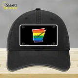 Arkansas Rainbow Novelty License Plate Hat Unconstructed Cotton / Black