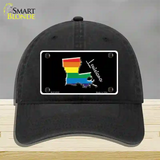 Louisiana Rainbow Novelty License Plate Hat Unconstructed Cotton / Black